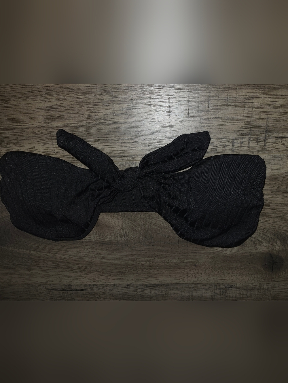 aerie Black Ribbed Tie-Front Swim Top